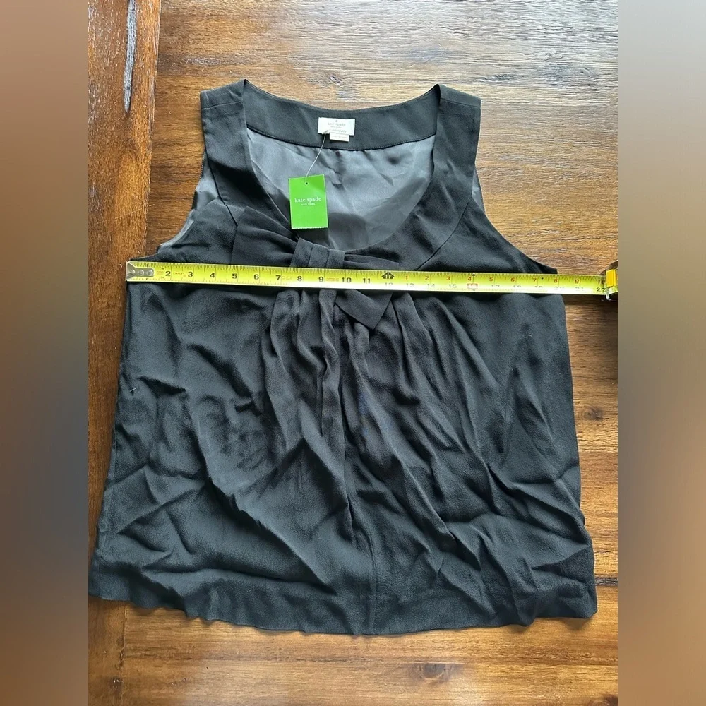 Kate Spade Black Tie Front Sleeveless Blouse- size Large